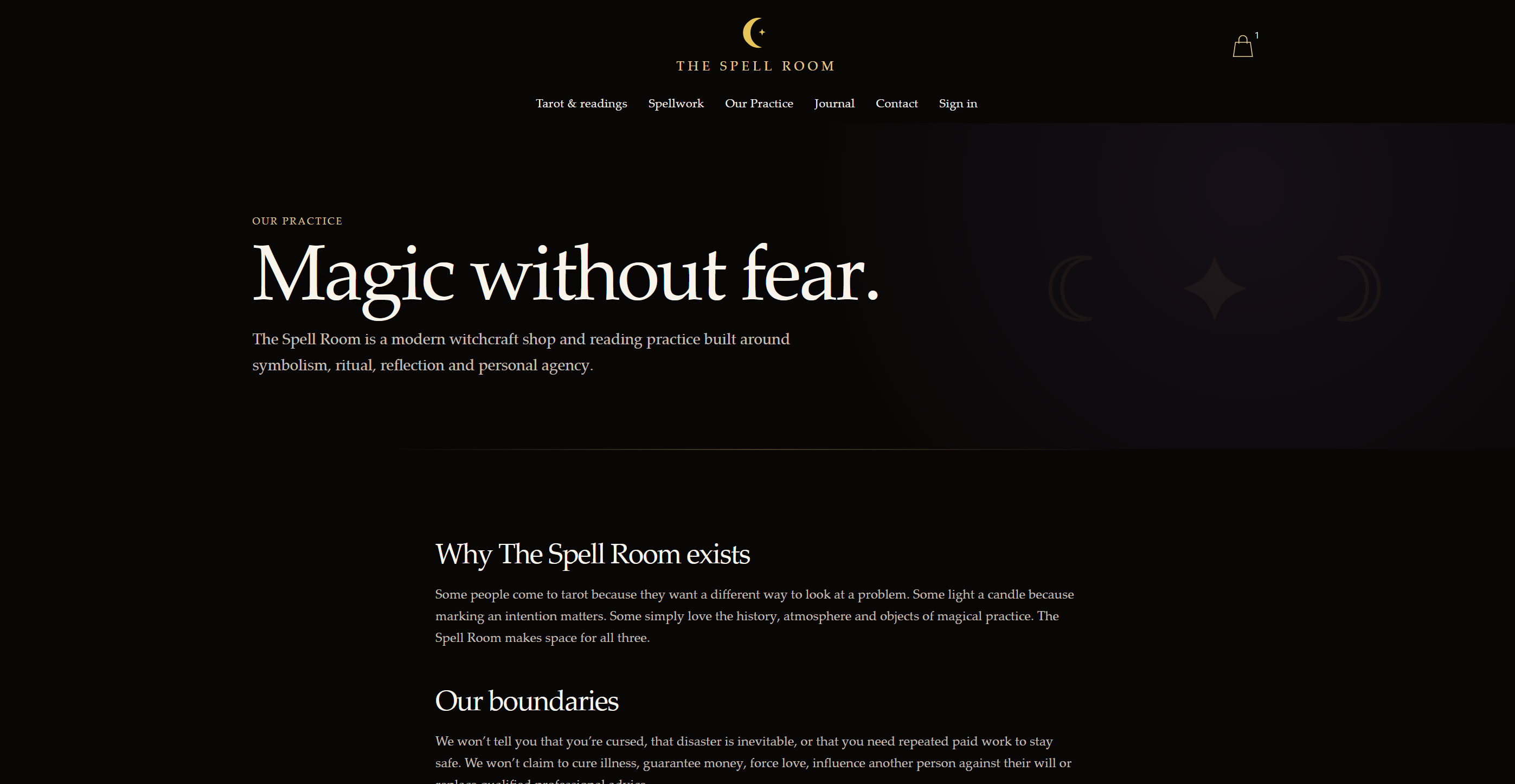 The Spell Room website screenshot
