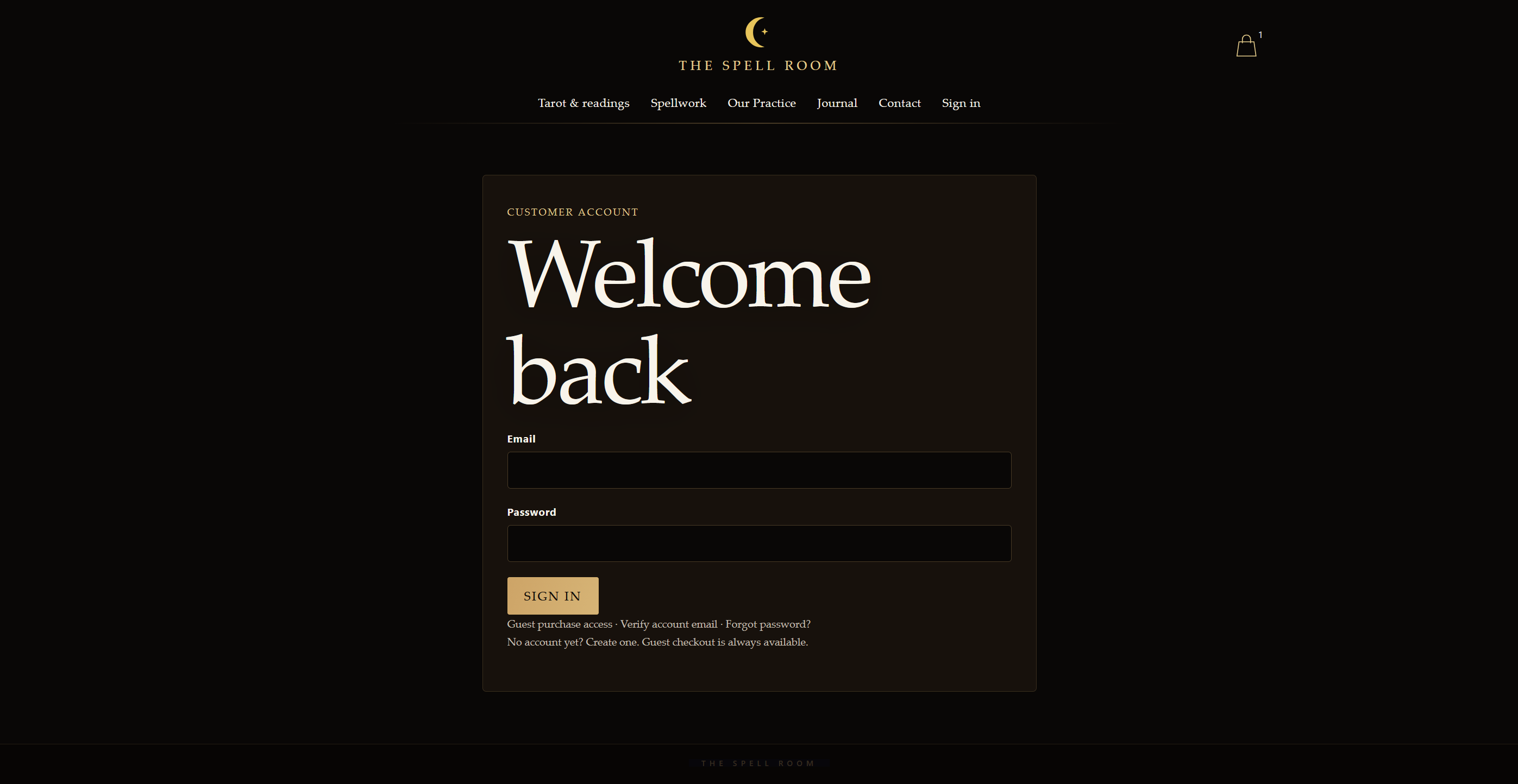 The Spell Room website screenshot
