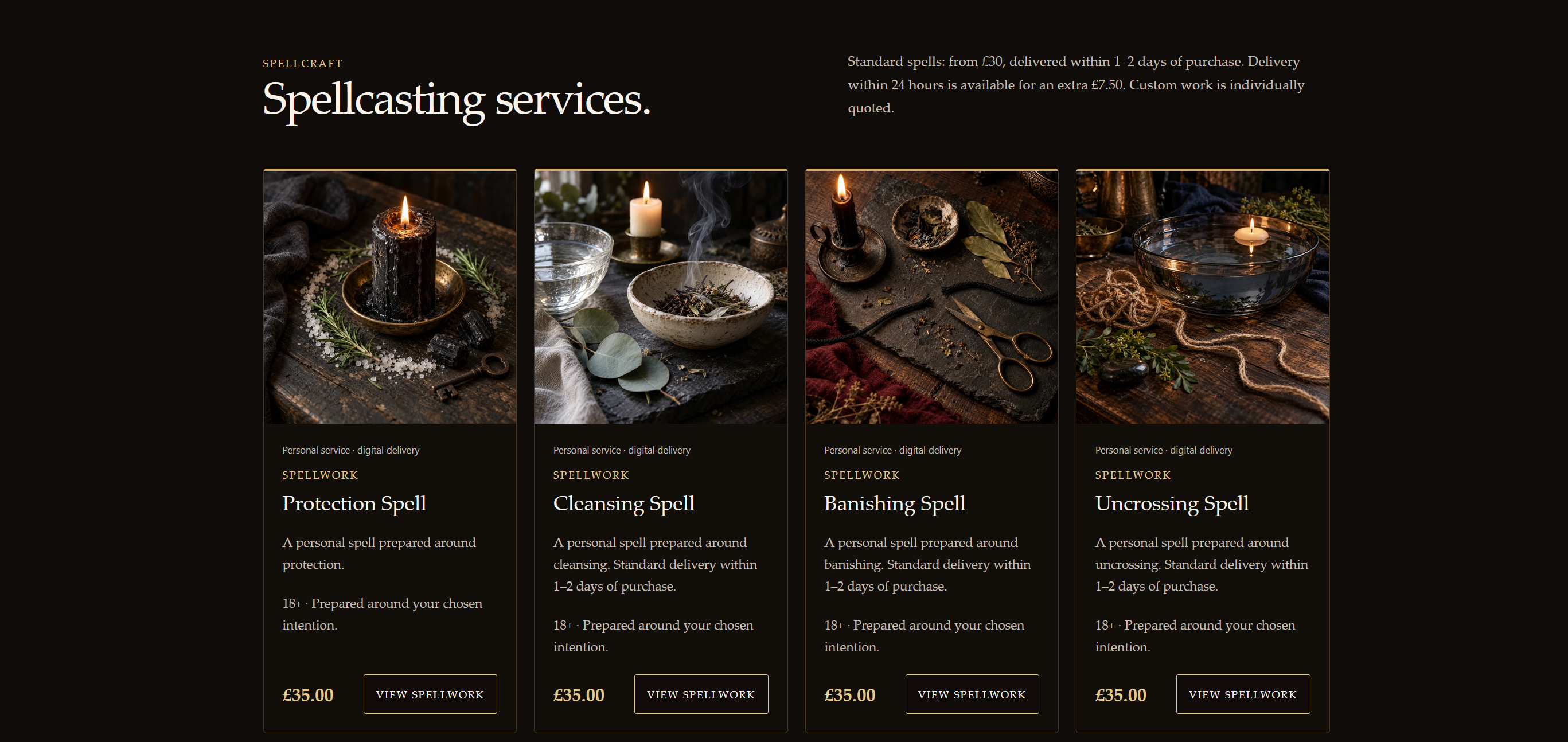 The Spell Room website screenshot
