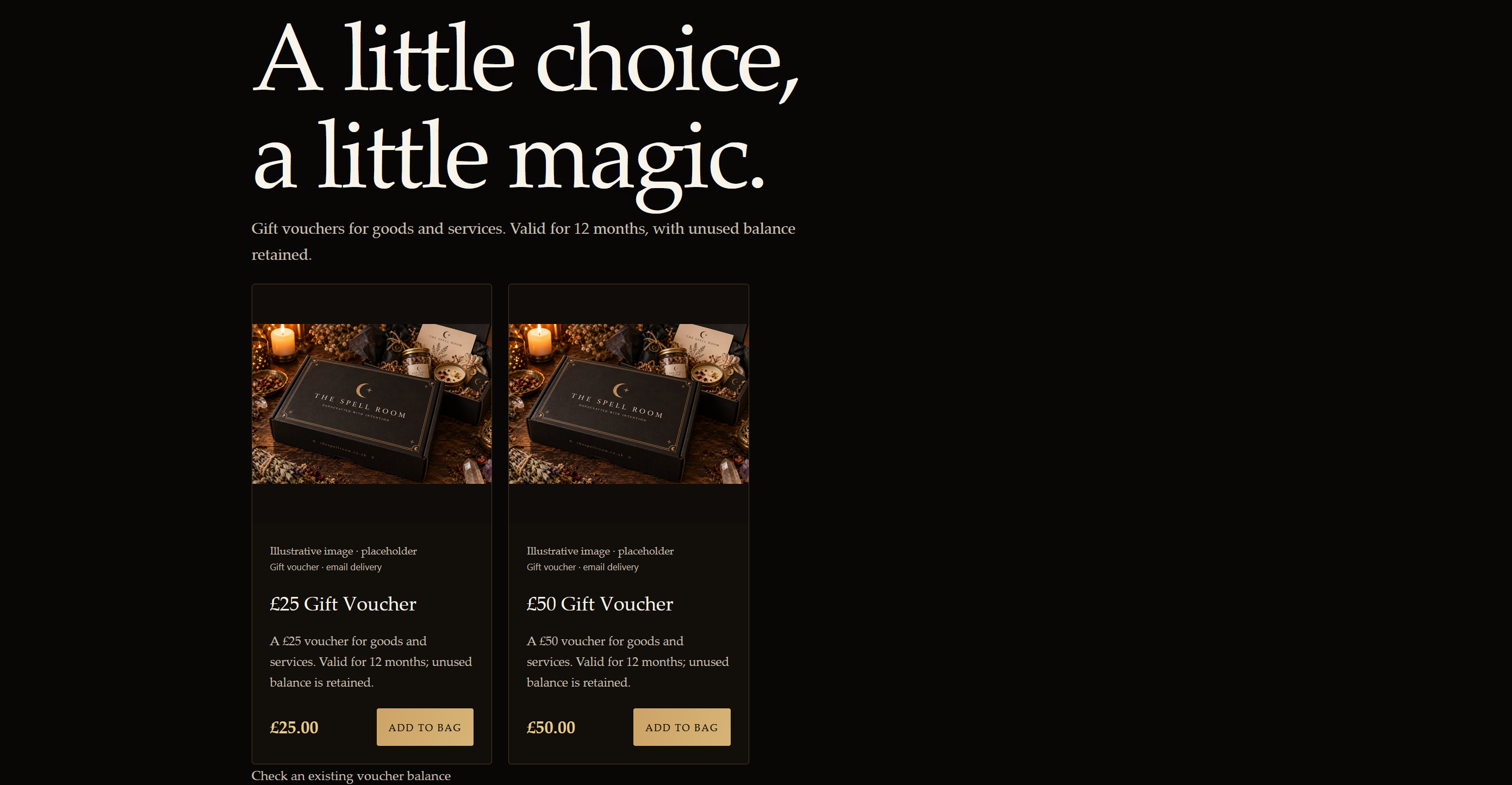 The Spell Room website screenshot