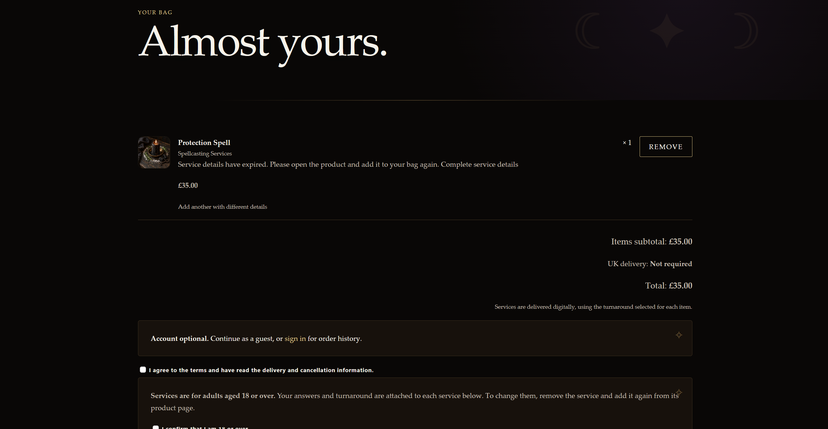 The Spell Room website screenshot
