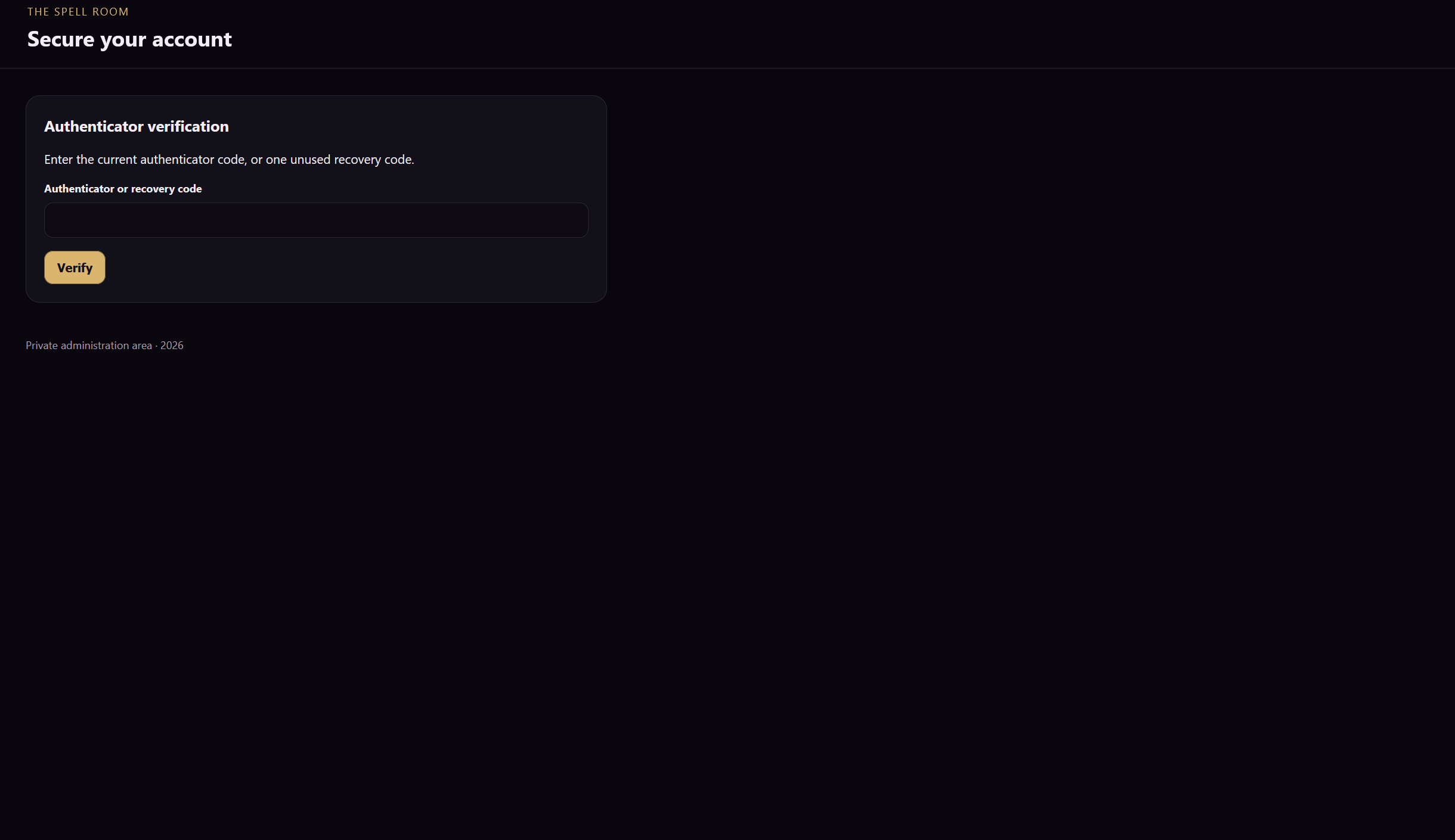 The Spell Room website screenshot