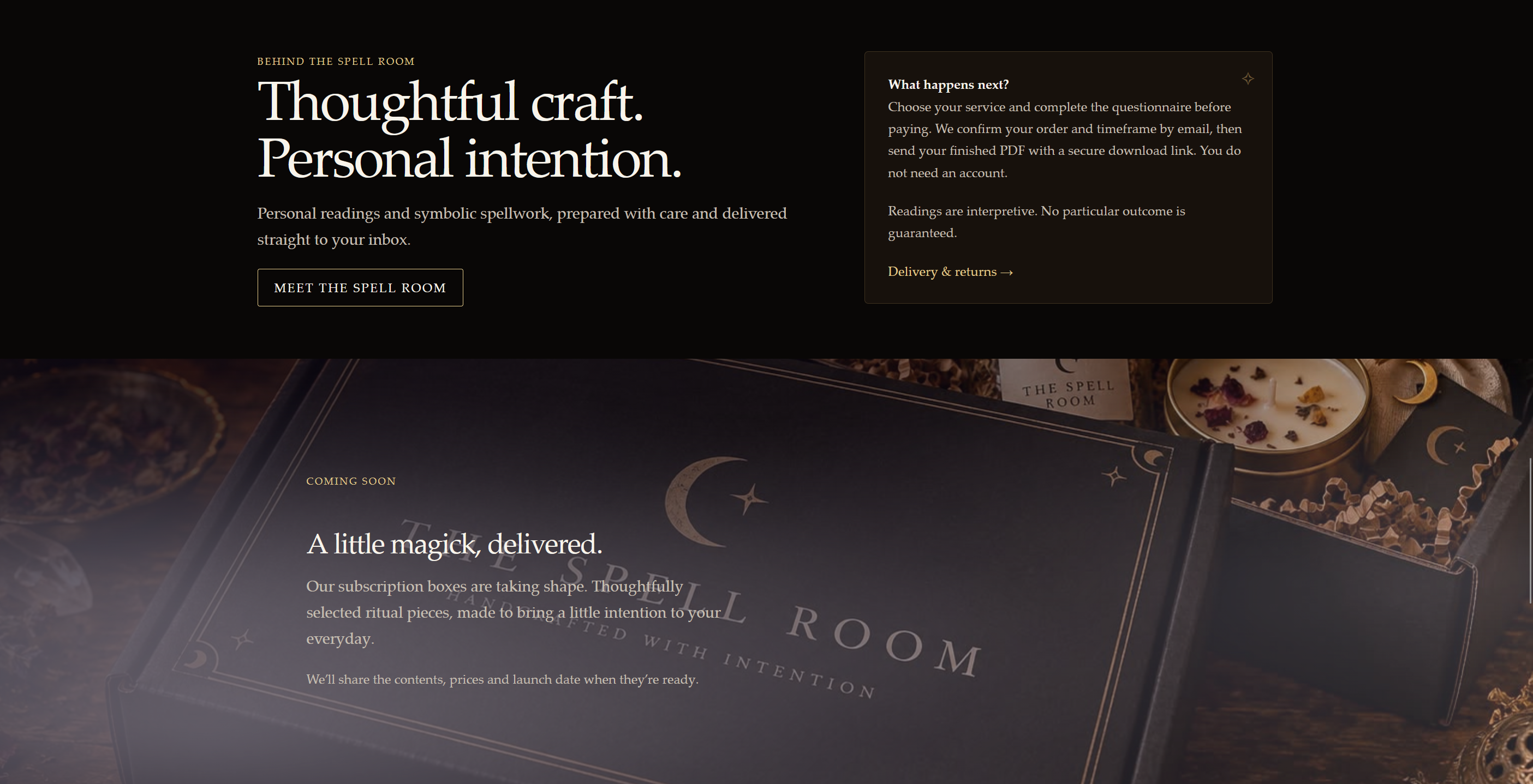 The Spell Room website screenshot