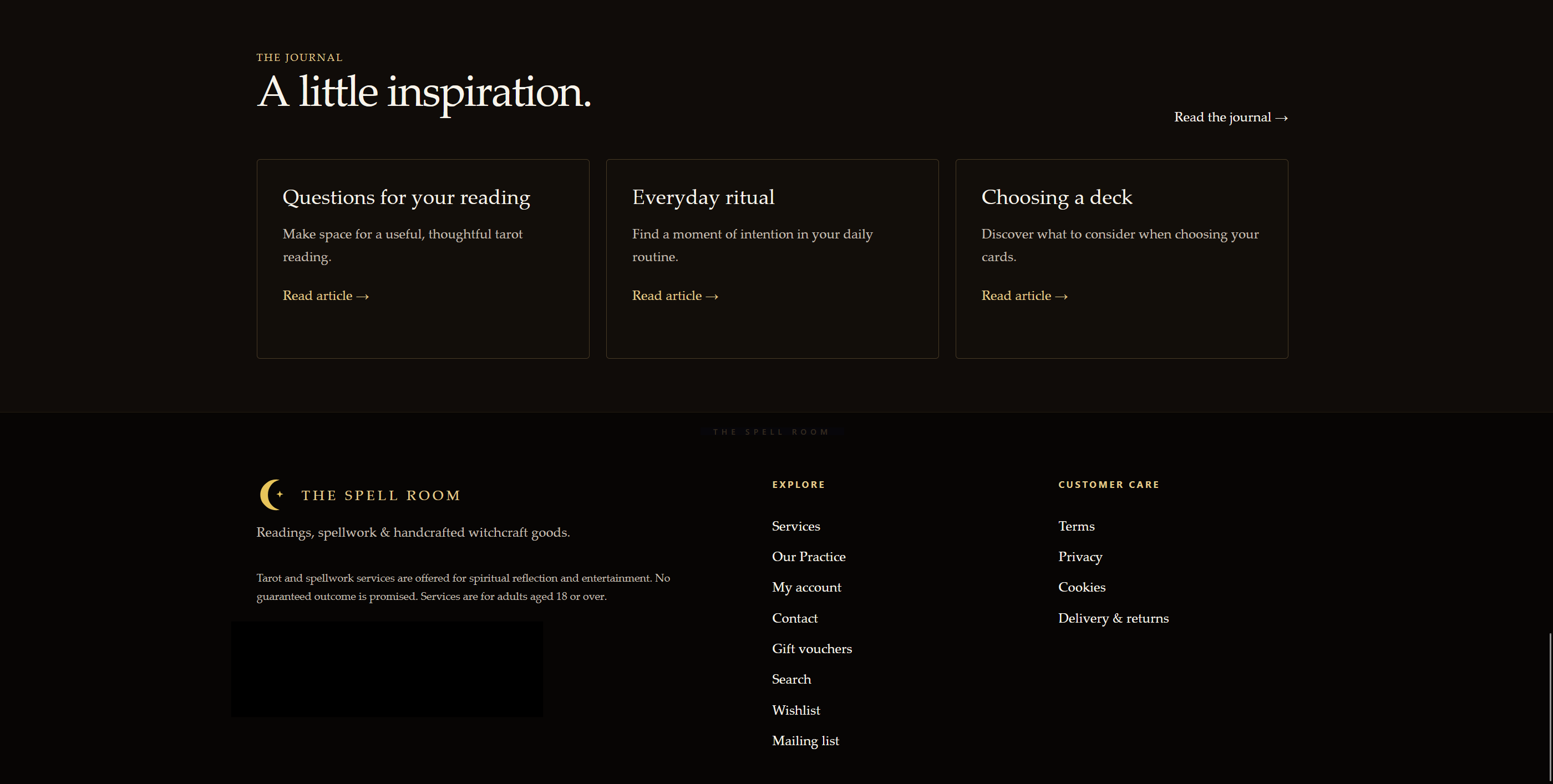 The Spell Room website screenshot